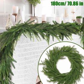 71 Inch Artificial Norfolk Pine Garlands Real Touch Christmas Pine Garland DIY Wreath Supplies Faux Cedar Realistic Greenery For Xmas New Year Party T