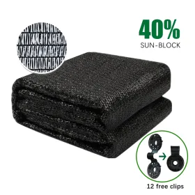 Shade Cloth Black Sunblock Fabric With Grommets UV Resistant For Garden Plants Cover