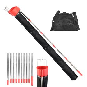 1Pc 13FT High Reach Fruit Picker Pole With Harvest Bag Heavy Duty Fruit Picking Tool With Basket Funnels Collect Bag For Mango Avocado Lemon Apples Pe
