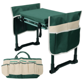 Garden Kneeler And Seat Bench With 2 Free Tool Pouch, Foldable Stool, EVA Foam Pad, With An Extra Soft Wider Cushion, And Large Tool Bag For Gardeninn