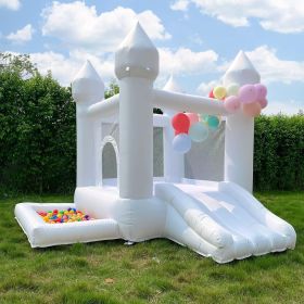 White Bounce House, Castle Theme Kids Inflatable Trampoline With UL Blower, Durable And Easy To Set Up, Safe And Fun For Active Kids--Selling On Amazo