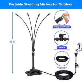 Outdoor Misting Cooling System Standing Patio Misting System, 8M Portable Mister System For Outdoor Garden BBQ Party Tanning Pool Beach Cooling Water