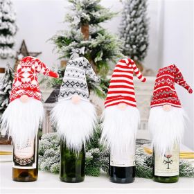 4 Pcs Christmas Wine Bottle Covers Reusable Knitted Gnomes Wine Bottle Toppers Xmas Party Handmade Tomte Swedish Gnomes Wine Decoration For Holiday Ne