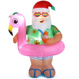 5.9ft Hawaiian Elderly Inflatable Christmas Decoration With 6 LED Lights, Drawstring Bag, 12V 1250mA US Standard