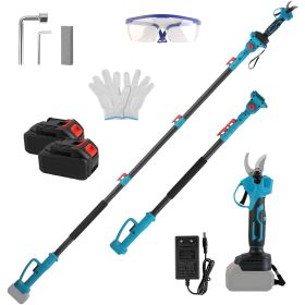 1Set 2 In 1 Electric Pruning Shear With Extension Pole 21V 4.0Ah Batteries Powered Cordless Pruner Reach 13FT High 0.98in Cutting Diameter For Tree Tr