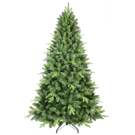 Artificial 7.5ft Green Christmas Tree With 2155PVC Hard Needle Mixed Branch Tips, Memory Wire Iron Wire, Hinged Premium & Foldable Base For Indoor Hol