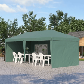 10' X 20' Pop Up Canopy Party Tent With 4 Sidewalls , Green -AS