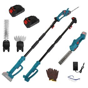 1Set Pole Mini Hedge Trimmer And Grass Shear Electric Cordless Handheld Hedge Trimmer With 90Degree Rotatable Head Telescopic Extension Pole Gloves Go