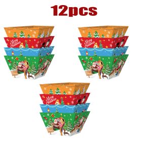 12Pcs Christmas Paper Food Tray