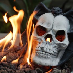Fire Pit Demon Skull Gas Log For Ventless  Vent Free, Propane, Gel, Ethanol, Electric, Outdoor Fireplace And Fire Pit, Halloween Decor - Patent Pendin