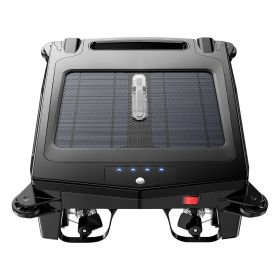 1Pc Solar Powered Robotic Pool Skimmer Automatic Swimming Pool Surface Cleaner With 2 Cleaning Modes Dual Charging Methods IPX7 Waterproof 1937sq (Color: Black)