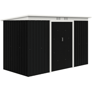 9 X 4.5 X 5.5 Outdoor Rust-Resistant Metal Garden, Vented Storage Shed With Spacious Layout & Durable Construction For Garden, Gray (Color: Black)