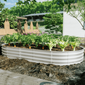 2Pcs 8x4x1ft Raised Garden Bed Kit, Galvanized Planter Raised Garden Beds For Outdoor For Vegetables,Flowers &Herbs, Heavy Duty, Rust-Resistant, (Color: Silver)